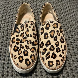 UGG Keile Leopard Animal Print Calf Hair Slip on Sneakers size 7